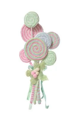 20" Frosted Pastel Lollipop Bundle Pick Set Of 2