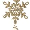 10.5" Champagne Jeweled Snowflake Tree Topper -Christmas decorations 4390310249