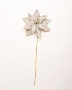 24" Micro Beaded Sequins Poinsettia Stem Set Of 6 -Christmas decorations 4390310255