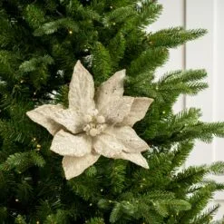 24" Micro Beaded Sequins Poinsettia Stem Set Of 6 -Christmas decorations 4390310255 1