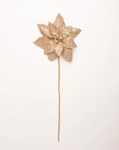 24" Micro Beaded Sequins Poinsettia Stem Set Of 6 -Christmas decorations 4390310257