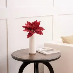 24" Micro Beaded Sequins Poinsettia Stem Set Of 6 -Christmas decorations 4390310257A 2