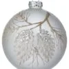 4" White & Gold Embossed Pinecone Ornament Set Of 6