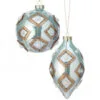 4"- 6" Aqua & Gold Metallic Jeweled Ball Set Of 6 -Christmas decorations 4390315087 1
