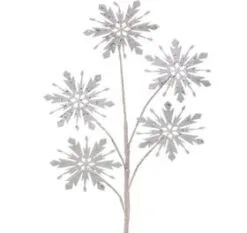 29" White Glitter Snowflake Spray Set Of 12