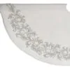 52" White & Silver Beaded Filigree Tree Skirt 1 52" White & Silver Beaded Filigree Tree Skirt -Christmas decorations 4390316790