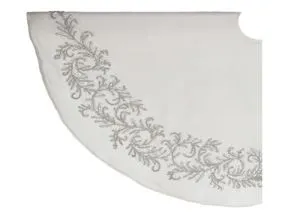 52" White & Silver Beaded Filigree Tree Skirt 3 52" White & Silver Beaded Filigree Tree Skirt