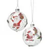 4" Santa With Gifts White Ball Set Of 6 -Christmas decorations 4390317806 1