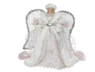16" White & Silver Angel Topper 3 16" White & Silver Angel Topper