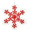 6" Red & White Peppermint Snowflake Ornament Set Of 9 -Christmas decorations 4390318330 1