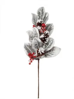 33" Snow Berry Pine Leaf Pick Set Of 2