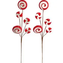 15" Lollipop Spray Pick Assorted Set Of 12