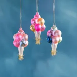 Glitterville Studios 5.5" Bundle Of Ballons Assorted Ornament Set Of 3