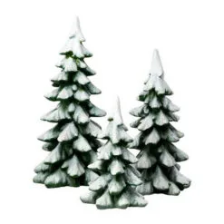 Village Accessory Winter Pines Set Of 3