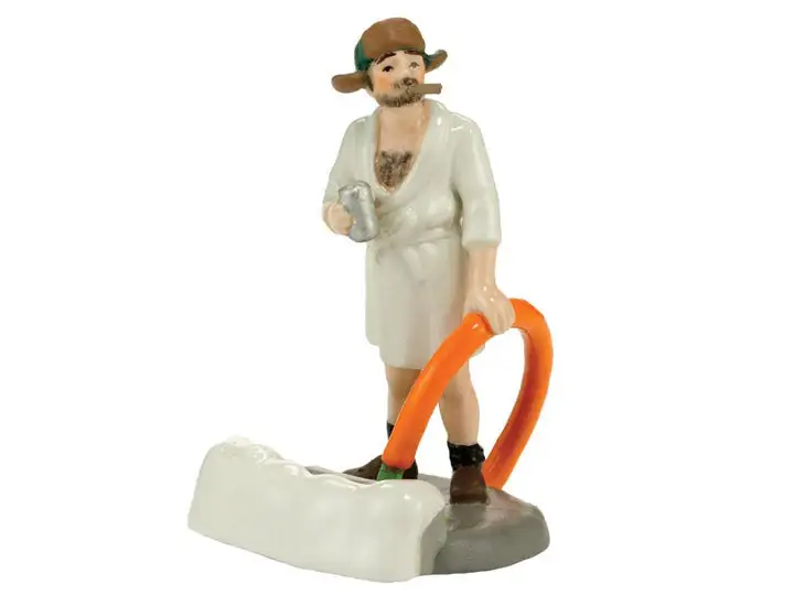 Snow Village "National Lampoons" Cousin Eddie In The Morning 3 Snow Village "National Lampoons" Cousin Eddie In The Morning