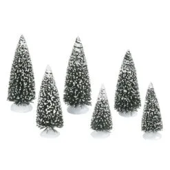 Village Accessory Frosted Pine Grove Pack Of 6