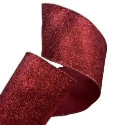 1.5" X 10 YD Red Glitter Ribbon Set Of 3