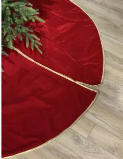 72" Red & Gold Velvet Tree Skirt
