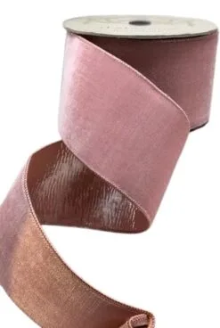 4" X 10 YD Pink Velvet Metallic Back Ribbon
