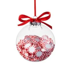 4" Peppermint Filled Ornament Set Of 6