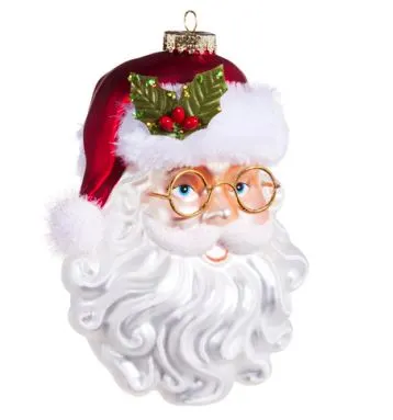 6.5" Santa With Glasses Ornament 3 6.5" Santa With Glasses Ornament