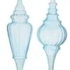 15.5" Assorted Arctic Blue Finial Ornament Set Of 2 2 15.5" Assorted Arctic Blue Finial Ornament Set Of 2 -Christmas decorations 4889354547