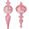 10" Pink Glass Finial Assorted Set Of 2 -Christmas decorations 4889354634