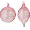 5" Pink Swirl Glass Ornament Set Of 2 2 5" Pink Swirl Glass Ornament Set Of 2 -Christmas decorations 4889354636