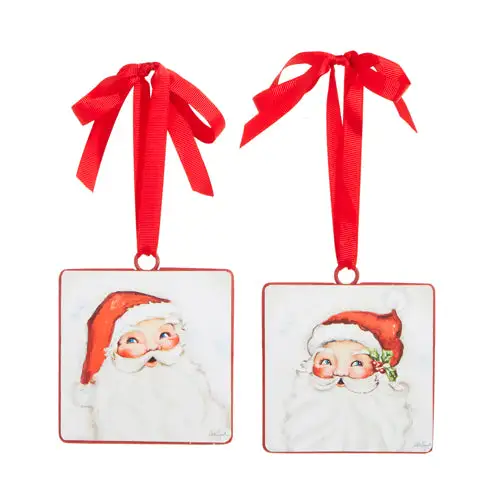 4" Santa Ornament Assorted Set Of 6 3 4" Santa Ornament Assorted Set Of 6