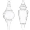 15.5" Clear Finial Ornament Assorted Set Of 2 -Christmas decorations 4889393373