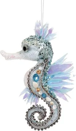 Mark Roberts 9" Beaded Seahorse Ornament Set Of 4