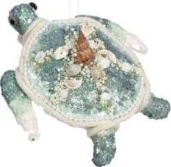 Mark Roberts 6" Green Sparkling Turtle Ornament Set Of 4