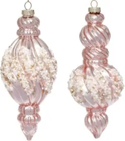 Mark Roberts 5.5" Pink Pearlized Assorted Finial Set Of 6