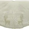 48" Gold Reindeer & Tree Applique Tree Skirt -Christmas decorations 8613136084