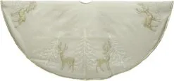 48" Gold Reindeer & Tree Applique Tree Skirt