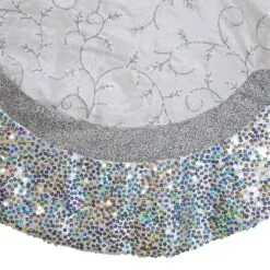 60" Silver Sequin Edge Tree Skirt -Christmas decorations 8613137755c