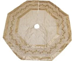 54" Ivory & Gold Pinecone Accented Tree Skirt -Christmas decorations 8613140213B a1265416 d12e 4c16 a086 1096981d27a1