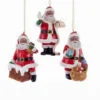 5" Assorted Melanated Santa Ornament Set Of 3 1 5" Assorted Melanated Santa Ornament Set Of 3 -Christmas decorations 8613140934
