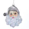 5" Silver Santa Head Ornament Set Of 2 -Christmas decorations 8613150026 1