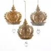 5" Gold & Silver Assorted Crown Ornament Set Of 9
