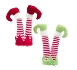 8.5" Red & Green Elf Leg Clips Set Of 4
