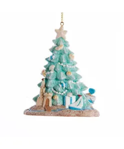4" Coastal Tree Ornament Set Of 2