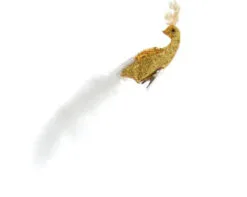 11" Gold Jewel Bird Clip Ornament Set Of 4