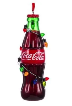 Festive Coca-Cola Bottle Ornament Set Of 2