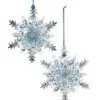 5.5" Blue & Clear Snowflake Ornament Set Of 12 -Christmas decorations 8613181742