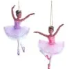 5.5" Melanated Ballerina Assorted Set Of 2 2 5.5" Melanated Ballerina Assorted Set Of 2 -Christmas decorations 8613182065
