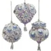 3.5"-5" Blue & Silver Assorted Ornament Set Of 3 1 3.5"-5" Blue & Silver Assorted Ornament Set Of 3 -Christmas decorations 8613182686