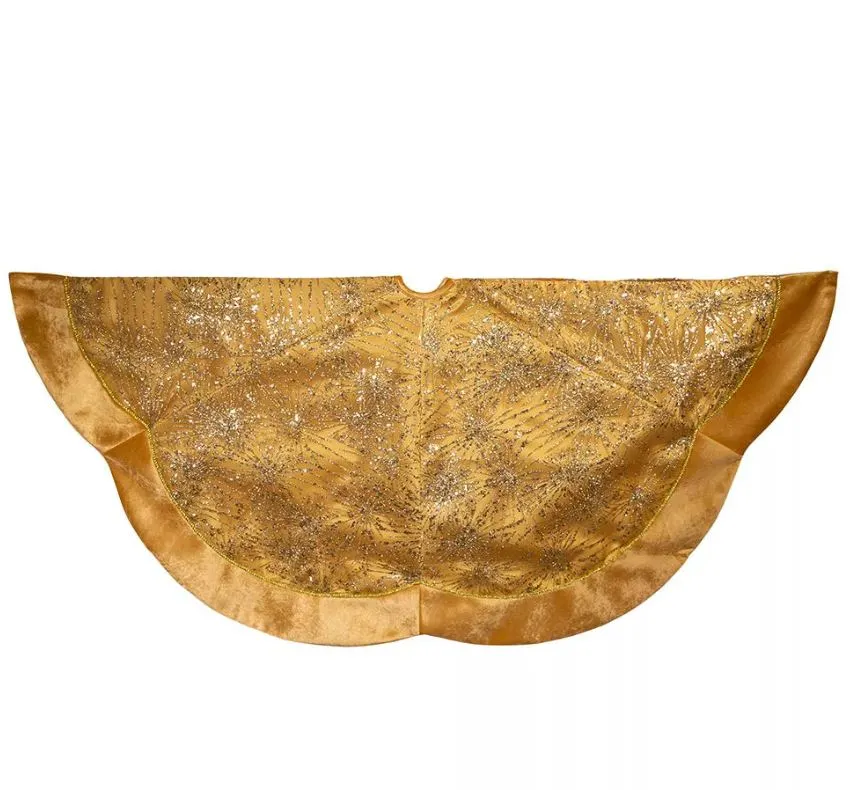 60" Gold Glitter Tree Skirt 3 60" Gold Glitter Tree Skirt