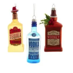 5" Assorted Alcohol Bottle Ornament Set Of 3