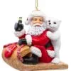 3" Coca-Cola Santa & Cub Sledding Ornament -Christmas decorations 8613183208